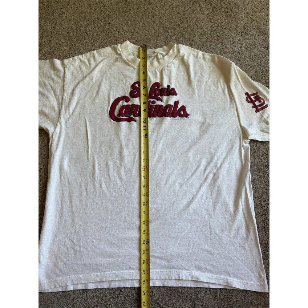 Vintage 2000 Lee Sport St Louis Cardinals Puffy Paint MLB White Graphic XL Shirt